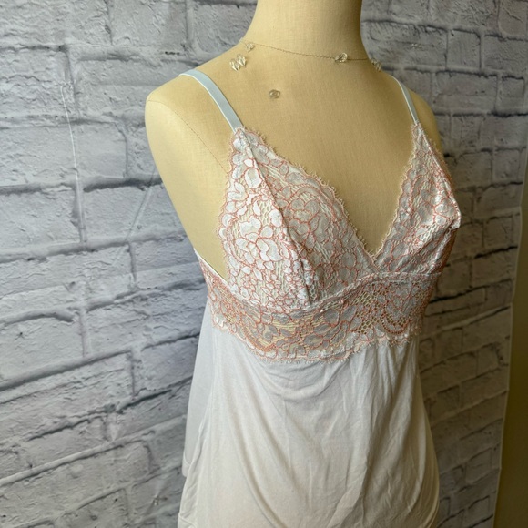 Cosabella Ice Blue/Light Gray Jersey Knit and Lace Camisole Women's Size Medium - Picture 2 of 10